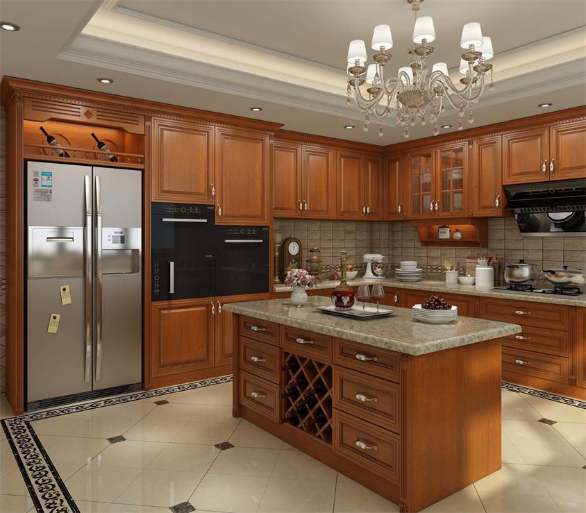 全铝橱柜原木定制效果图，让你家厨房干净整洁