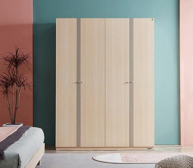 温暖木色的全铝衣柜效果图，全铝衣柜定制厂家